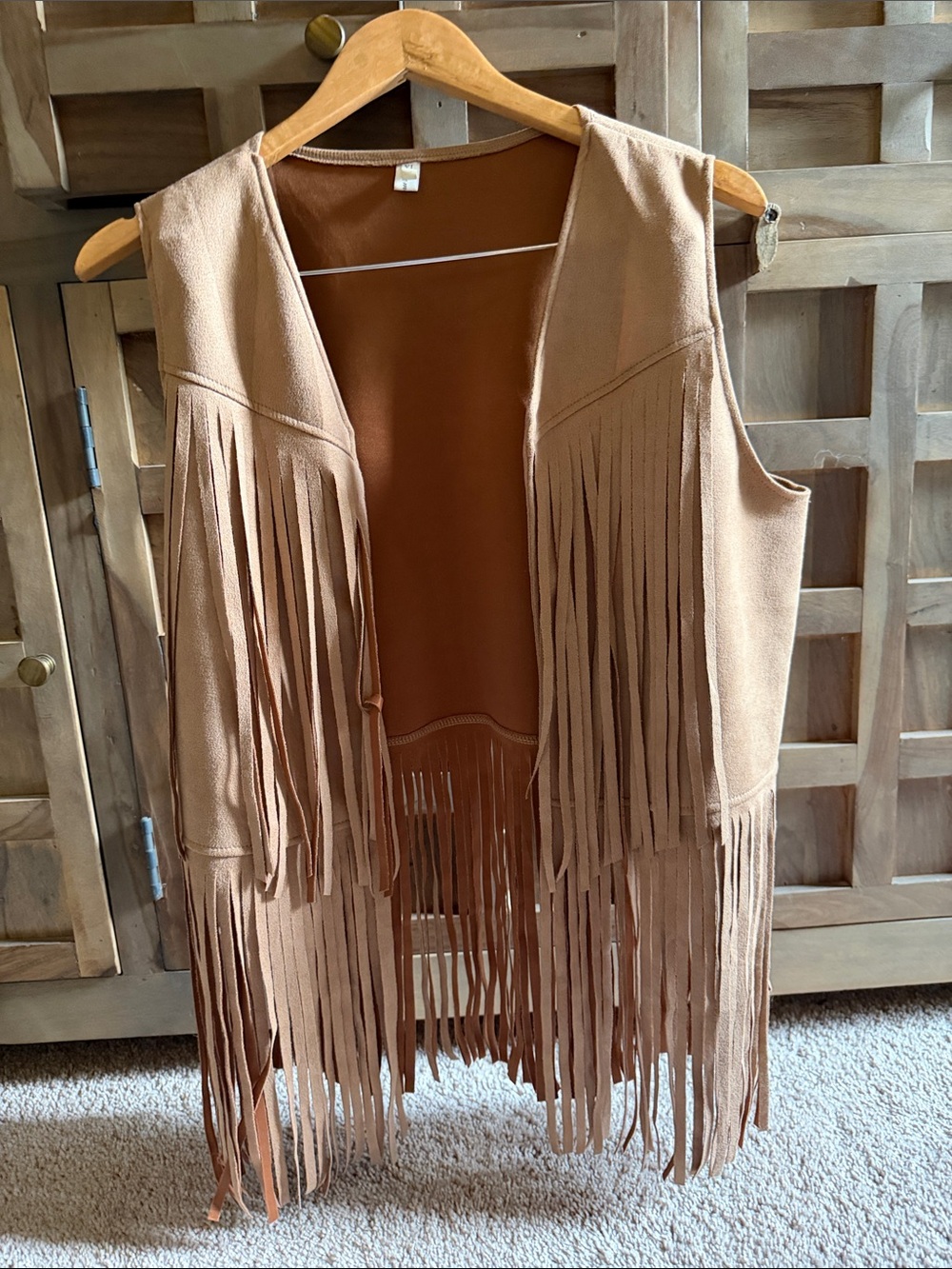 Tan Suede Fringe Vest